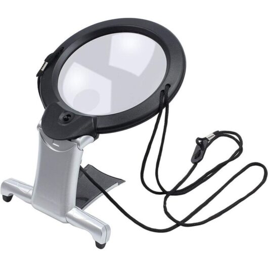 2.5-6x Magnifier with Dual LED, Portable Handheld Tabletop and Neck Strap, Multifunctional, Ideal for Reading, Sewing, DIY Electronics and Crafts