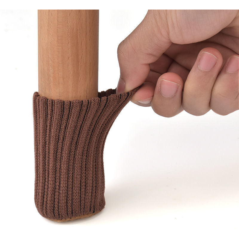 24 pieces of non-slip chair leg socks, prevent scratches and reduce noise, (brown) 7x4 cm