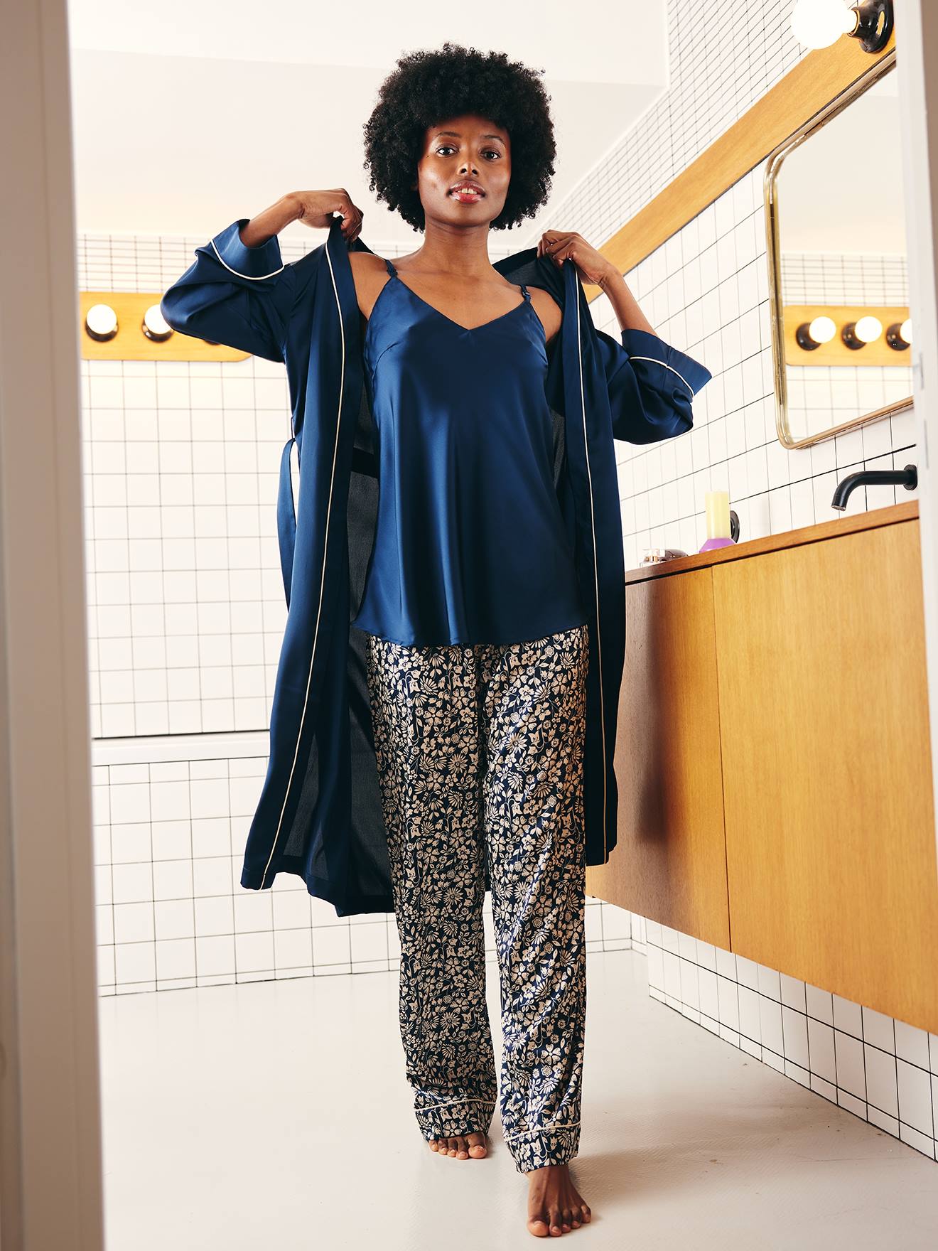 3-Piece Before & After Loungewear Set navy blue