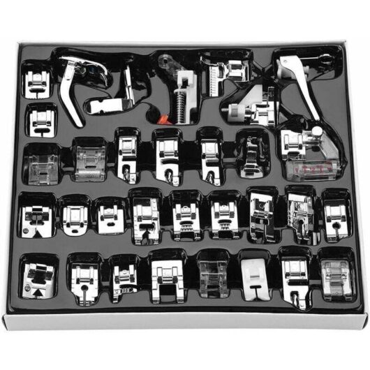 32-piece presser foot set for household sewing machines - hemming accessories - compatible with Babylock, Janome, Brother, Singer, Toyota
