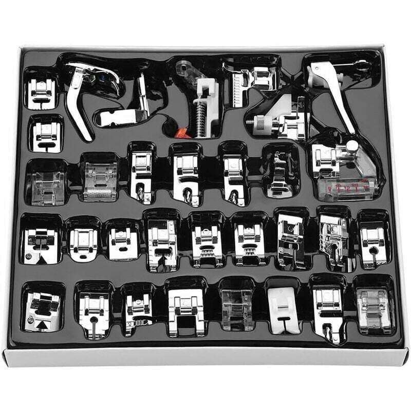 32-piece presser foot set for household sewing machines - hemming accessories - compatible with Babylock, Janome, Brother, Singer, Toyota
