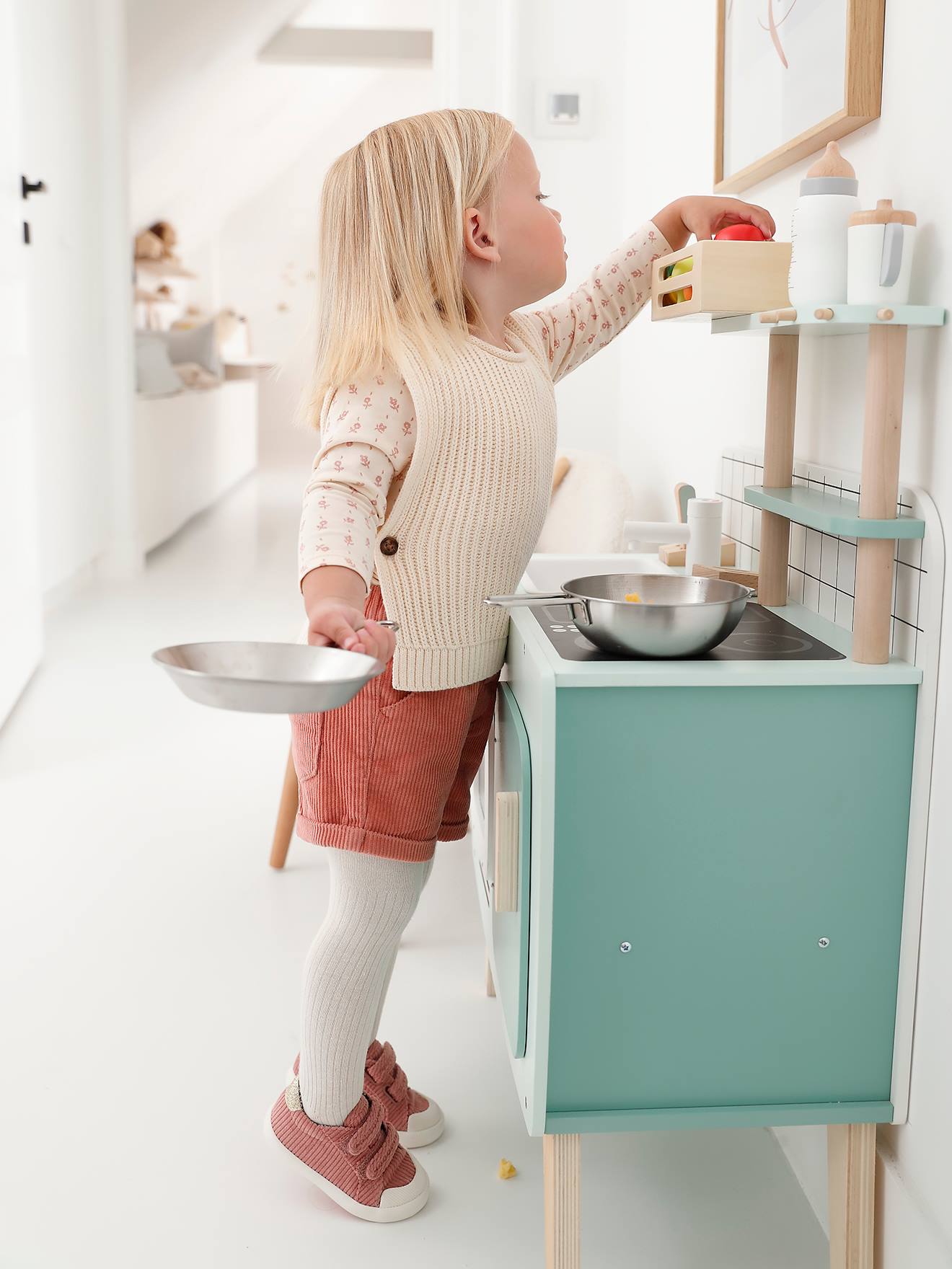 4-Piece Combo for Babies: Top + Shorts + Jumper + Tights old rose