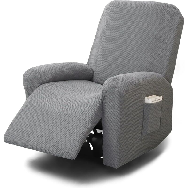 4-piece stretch cover for recliner chair, full chair protection, complete chair cover, stretch cover with pockets, stretch cover for lounge chair