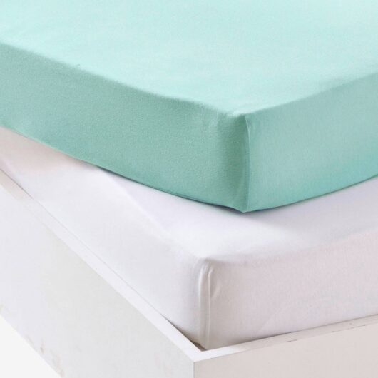 Baby Pack of 2 Fitted Sheets in Stretch Jersey Knit green