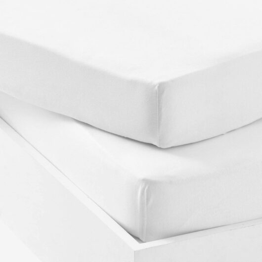 Baby Pack of 2 Fitted Sheets in Stretch Jersey Knit white