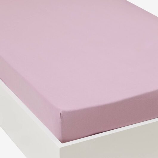 Children's Plain Colour Stretch Jersey Knit Fitted Sheet light purple