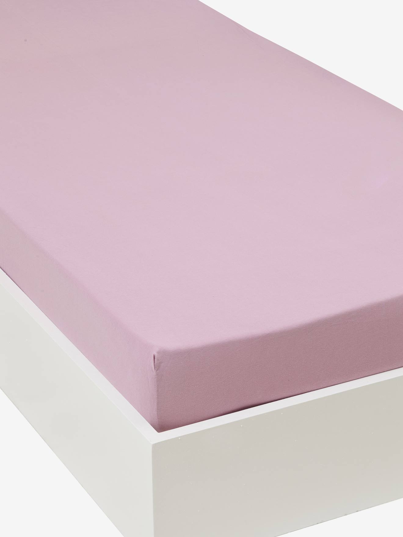 Children's Plain Colour Stretch Jersey Knit Fitted Sheet light purple