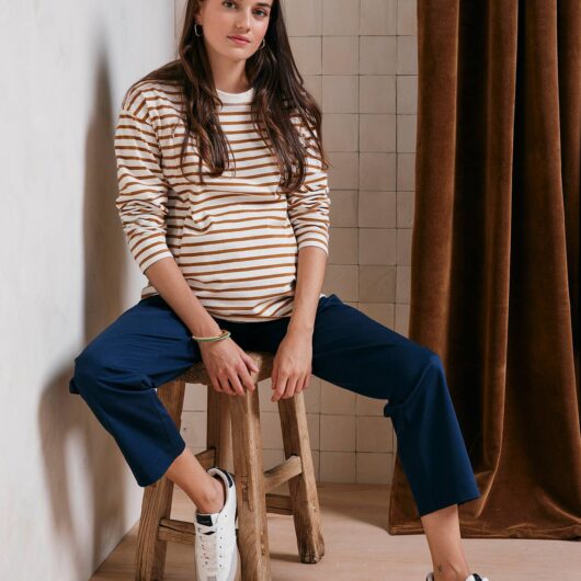 Chino Trousers for Maternity navy blue