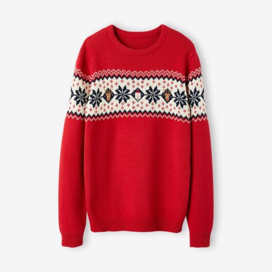 Christmas Jacquard Jumper for Adults, Family Capsule Collection red