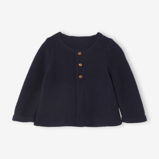 Cotton Cardigan for Babies blue dark solid