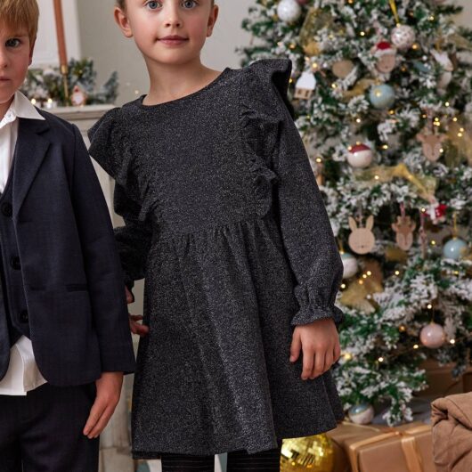 Dress in Scintillating Jersey Knit anthracite