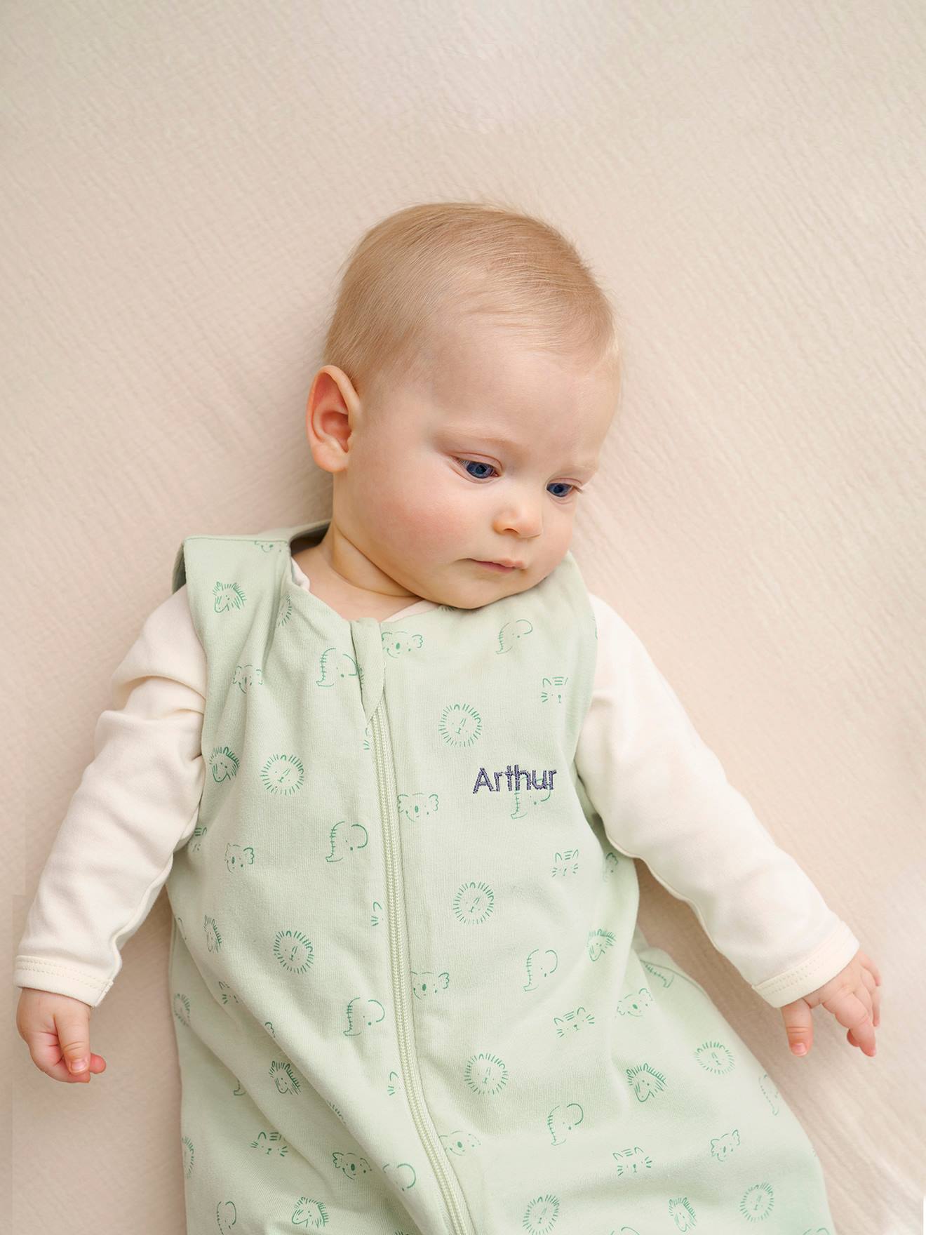 Essentials Summer Special Baby Sleeping Bag, Opens in the Middle, Bali printed green