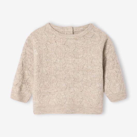 Fancy knit jumper for babies marl beige