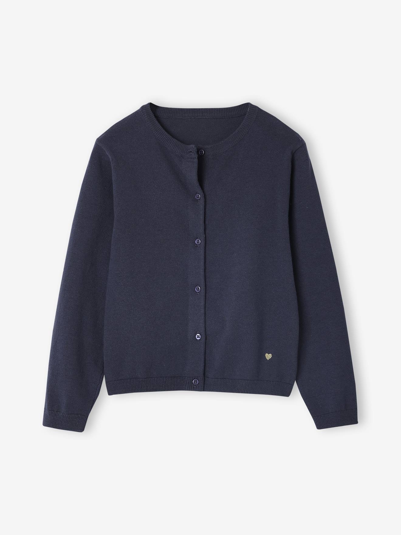 Fine Knit Basics Cardigan for Girls anthracite