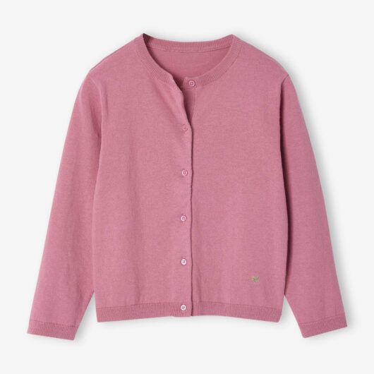 Fine Knit Basics Cardigan for Girls dusky pink
