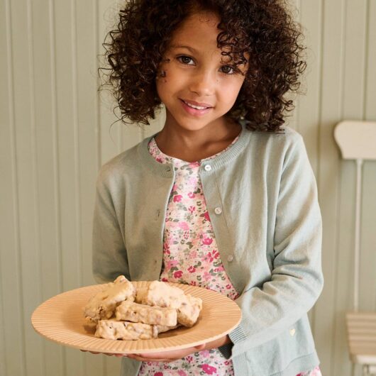 Fine Knit Basics Cardigan for Girls grey blue