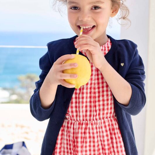 Fine Knit Basics Cardigan for Girls navy blue