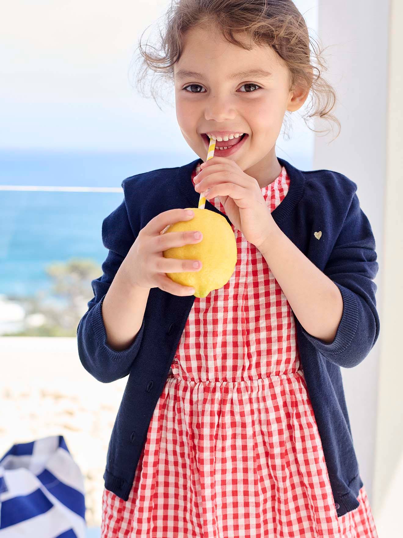 Fine Knit Basics Cardigan for Girls navy blue