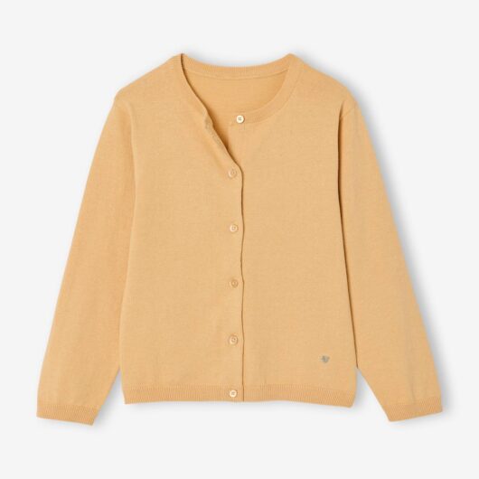 Fine Knit Basics Cardigan for Girls yellow