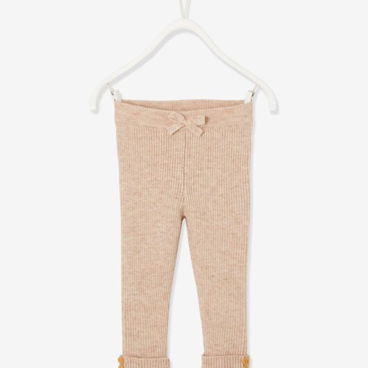 Fine Knit Leggings for Babies beige
