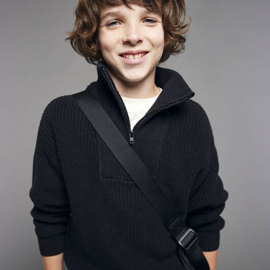 Funnel-Neck Jumper for Boys, JONEN anthracite