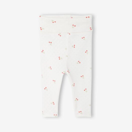 Girls' openwork knit leggings ecru