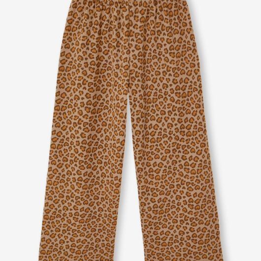 Girls' ribbed knit leggings beige