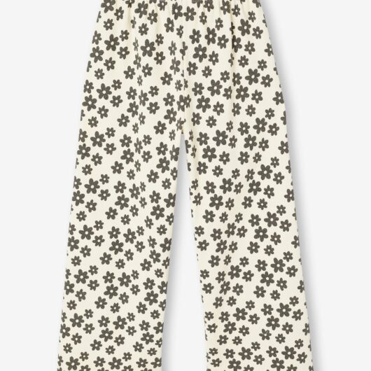 Girls' ribbed knit leggings ecru