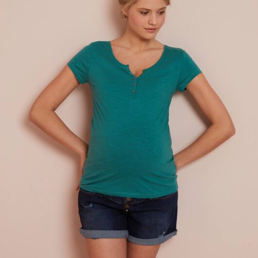 Granddad-Style T-Shirt, Nursing & Maternity Special dark green