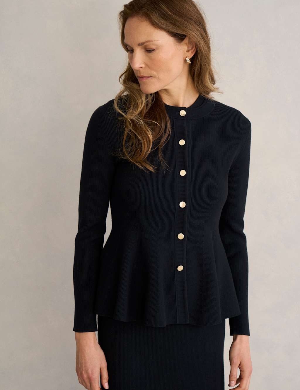 HOBBS Textured Knitted Jacket Black