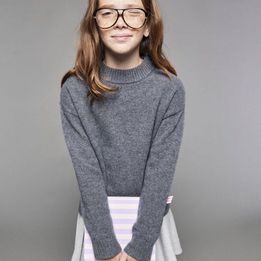 JONEN girl's cashmere blend jumper grey
