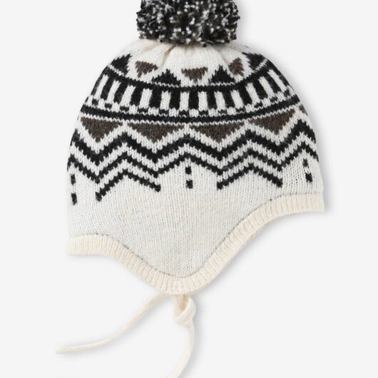 Jacquard Knit Beanie for Boys beige