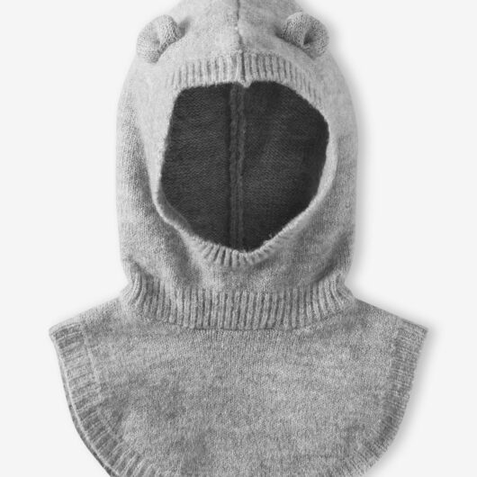 Jersey Knit Hood with Bib for Baby Girls marl grey