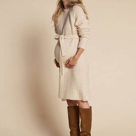 Knitted Dress for Maternity by Envie de Fraise beige
