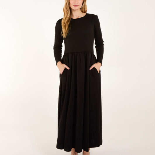 Knitted Scuba Crepe 2in1 Dress - ONE / BLACK
