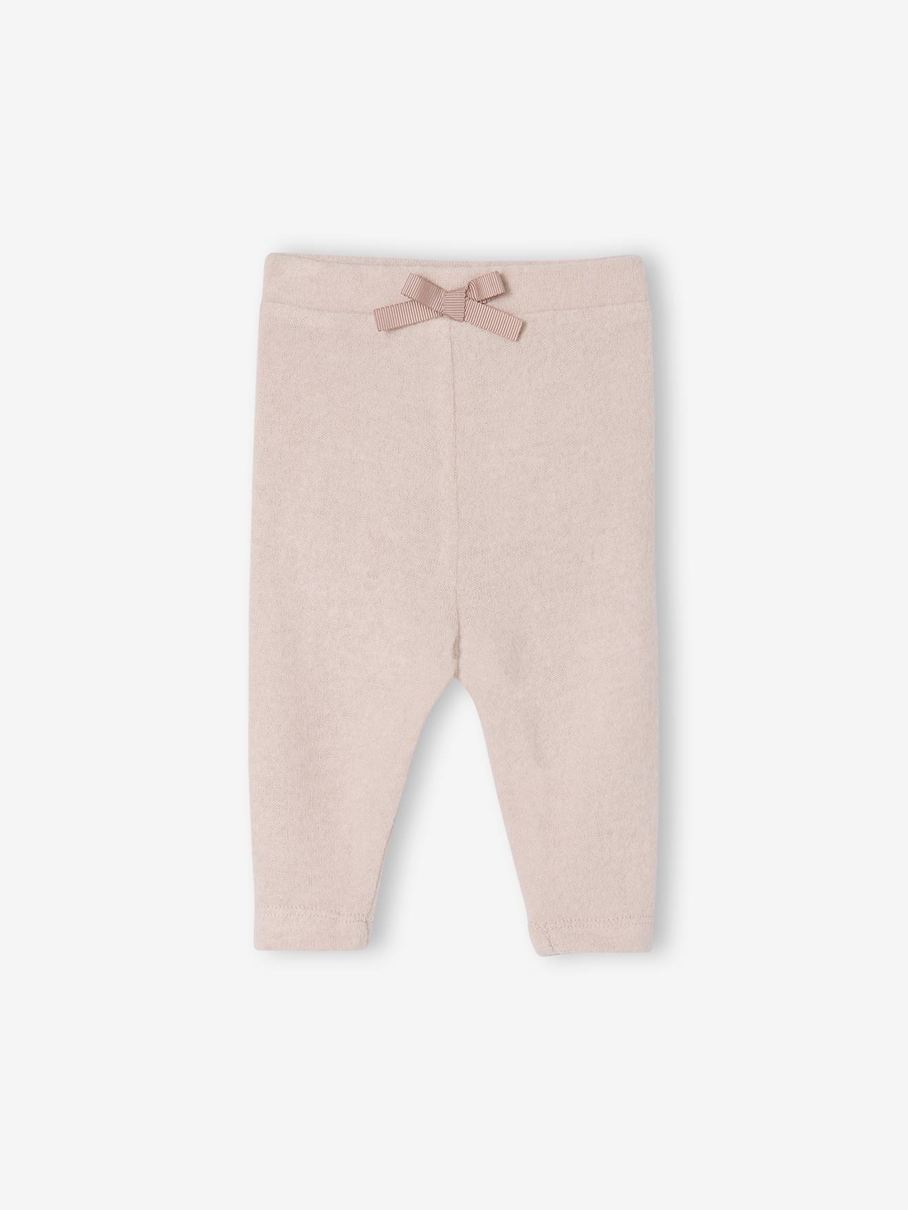 Knitted Trousers for Newborns mauve