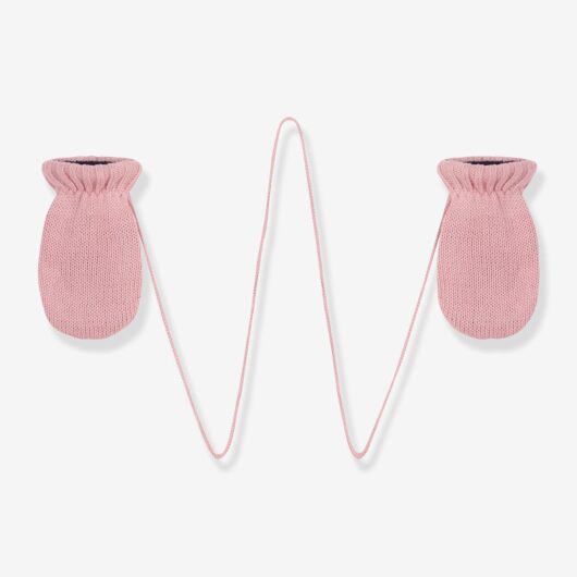 Knitted mittens with fleece lining for baby girls white