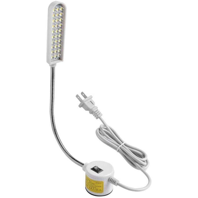 LED sewing machine light with 360° flexible gooseneck and magnetic base