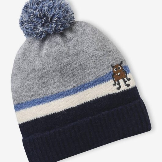 Little Monster Beanie for Boys marl grey