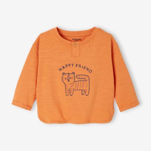 Long Sleeve "Lion" Top for Babies rust