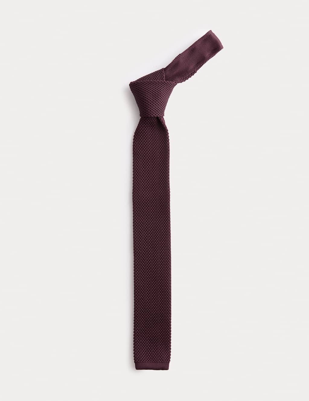 M&S Textured Knitted Tie Burgundy