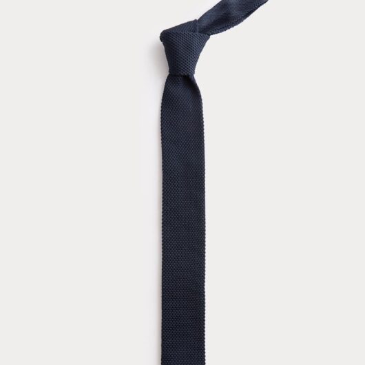M&S Textured Knitted Tie Navy