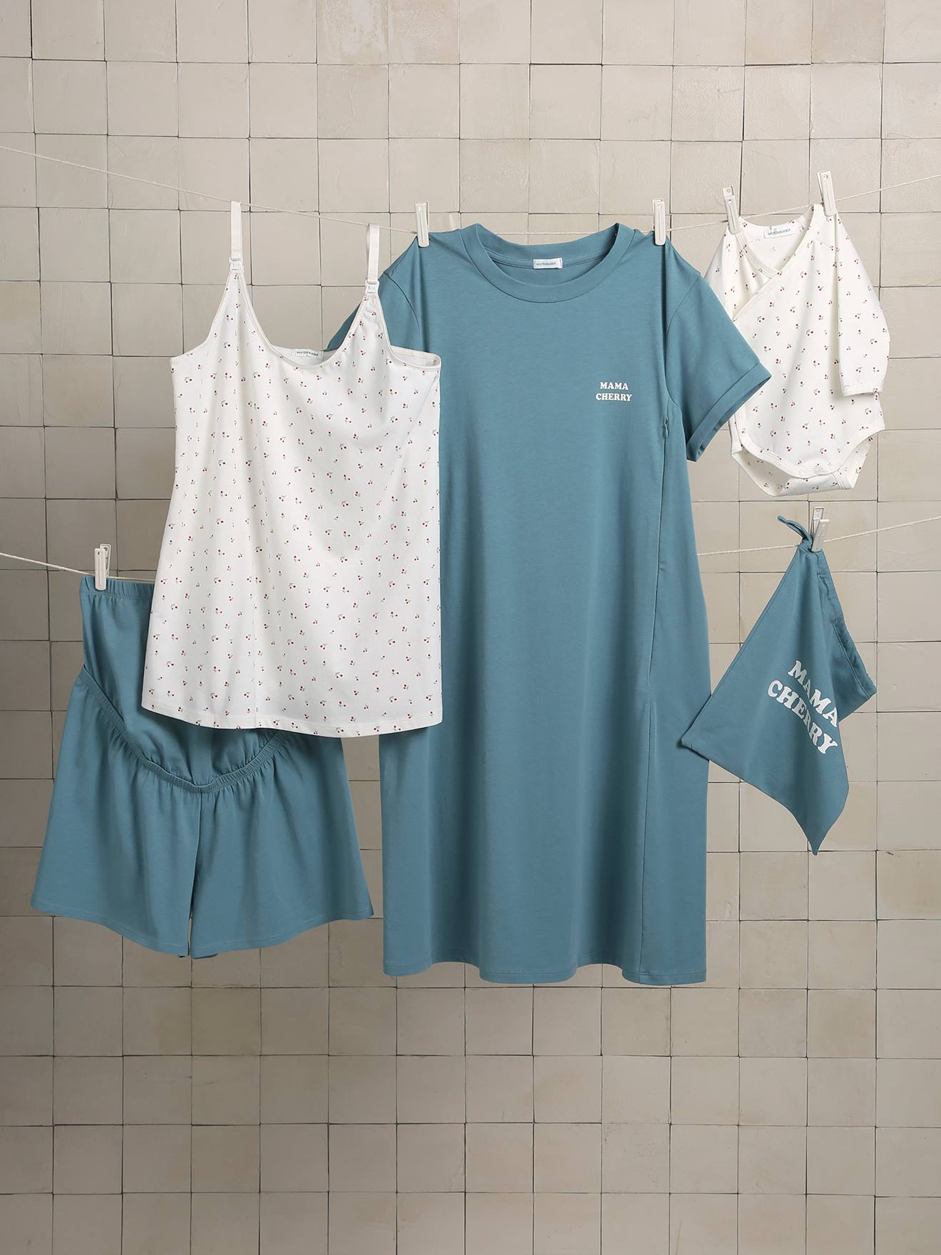 Maternity Set for Mum & Baby, Pregnancy & Nursing emerald green