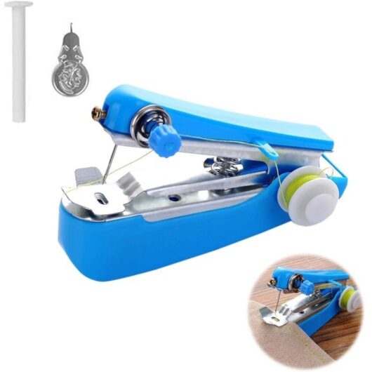 Mini Portable Sewing Machine, Handheld Sewing Machine, Mini Portable Electric Sewing Machine, for Adults, Fast Stitch Suitable for Fabrics and