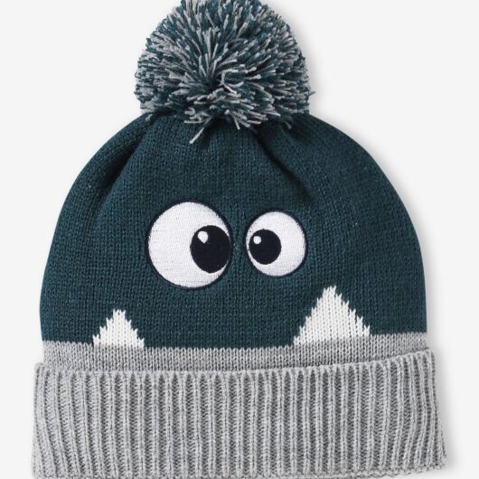 Monster Beanie for Boys fir green