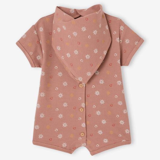 Newborn gift set with a romper and a honeycomb bib hazel