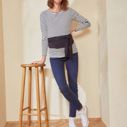 Oeko Tex® Tie-Up Belly Wrap in Jersey Knit for Maternity black