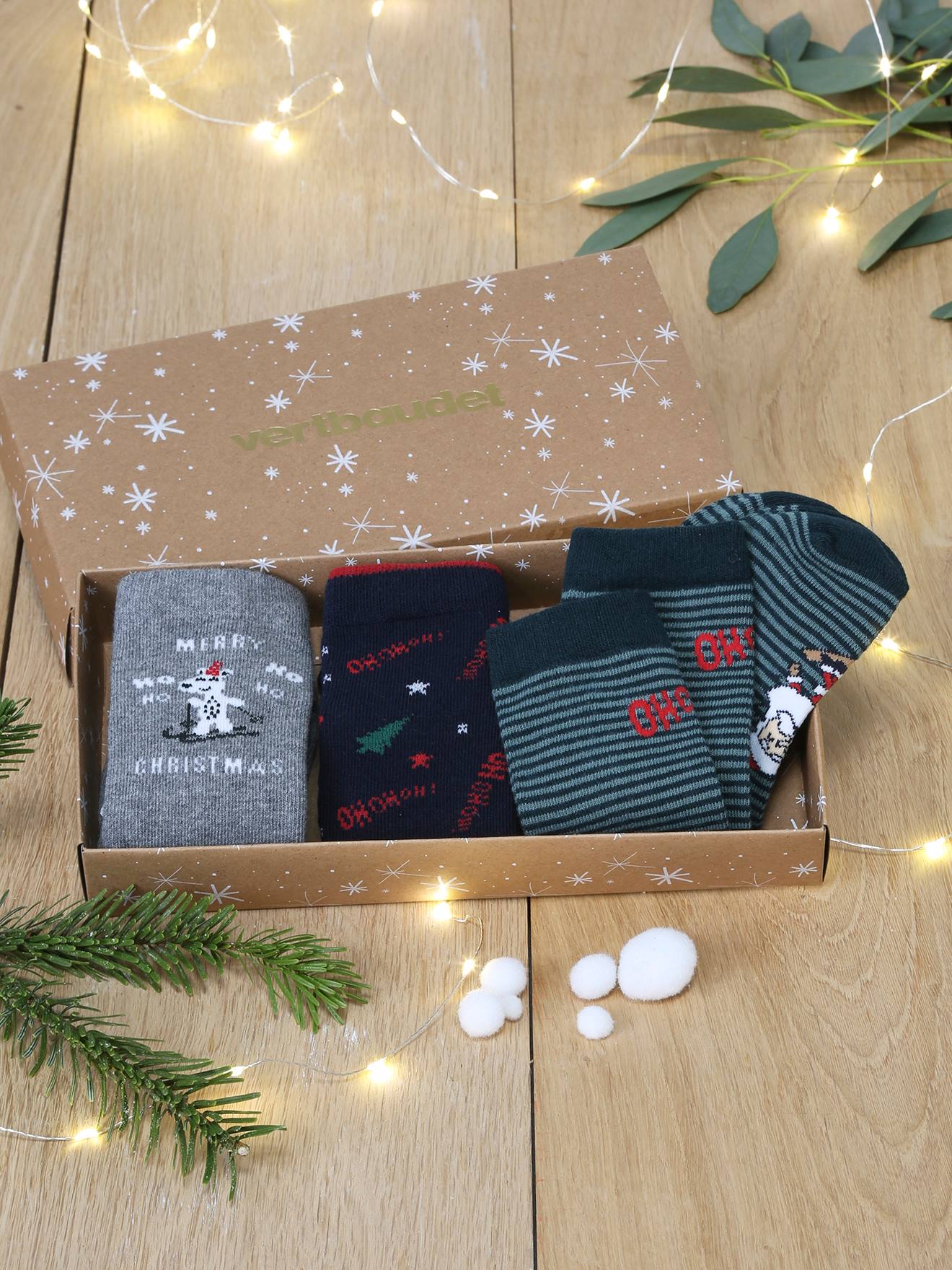 Pack of 3 Pairs of Christmas Socks for Boys night blue