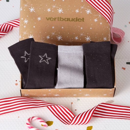 Pack of 3 pairs of JONEN girls' socks anthracite