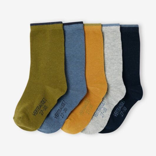 Pack of 5 Pairs of Basics Socks for Boys olive